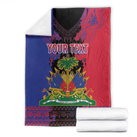 Personalised Haitian Heritage Month Blanket Citadelle Laferriere Dashiki Pattern