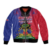 Personalised Haitian Heritage Month Bomber Jacket Citadelle Laferriere Dashiki Pattern