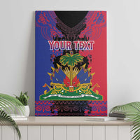 Personalised Haitian Heritage Month Canvas Wall Art Citadelle Laferriere Dashiki Pattern