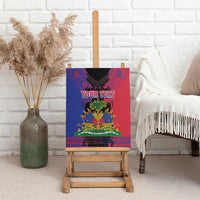 Personalised Haitian Heritage Month Canvas Wall Art Citadelle Laferriere Dashiki Pattern