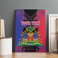 Personalised Haitian Heritage Month Canvas Wall Art Citadelle Laferriere Dashiki Pattern