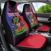 Personalised Haitian Heritage Month Car Seat Cover Citadelle Laferriere Dashiki Pattern