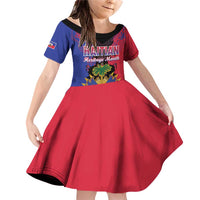 Personalised Haitian Heritage Month Family Matching Off Shoulder Short Dress and Hawaiian Shirt Citadelle Laferriere Dashiki Pattern