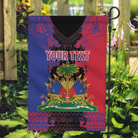 Personalised Haitian Heritage Month Garden Flag Citadelle Laferriere Dashiki Pattern