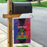 Personalised Haitian Heritage Month Garden Flag Citadelle Laferriere Dashiki Pattern