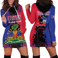 Personalised Haitian Heritage Month Hoodie Dress Citadelle Laferriere Dashiki Pattern