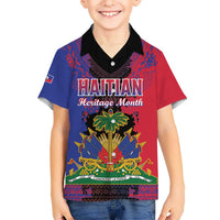 Personalised Haitian Heritage Month Kid Hawaiian Shirt Citadelle Laferriere Dashiki Pattern