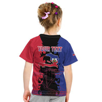 Personalised Haitian Heritage Month Kid T Shirt Citadelle Laferriere Dashiki Pattern