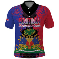 Personalised Haitian Heritage Month Polo Shirt Citadelle Laferriere Dashiki Pattern