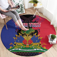Personalised Haitian Heritage Month Round Carpet Citadelle Laferriere Dashiki Pattern