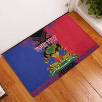 Personalised Haitian Heritage Month Rubber Doormat Citadelle Laferriere Dashiki Pattern