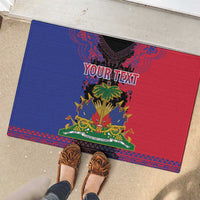 Personalised Haitian Heritage Month Rubber Doormat Citadelle Laferriere Dashiki Pattern