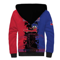 Personalised Haitian Heritage Month Sherpa Hoodie Citadelle Laferriere Dashiki Pattern