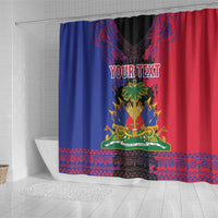 Personalised Haitian Heritage Month Shower Curtain Citadelle Laferriere Dashiki Pattern