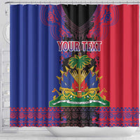 Personalised Haitian Heritage Month Shower Curtain Citadelle Laferriere Dashiki Pattern