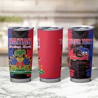 Personalised Haitian Heritage Month Tumbler Cup Citadelle Laferriere Dashiki Pattern