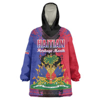 Personalised Haitian Heritage Month Wearable Blanket Hoodie Citadelle Laferriere Dashiki Pattern