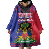 Personalised Haitian Heritage Month Wearable Blanket Hoodie Citadelle Laferriere Dashiki Pattern
