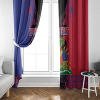 Personalised Haitian Heritage Month Window Curtain Citadelle Laferriere Dashiki Pattern