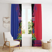 Personalised Haitian Heritage Month Window Curtain Citadelle Laferriere Dashiki Pattern