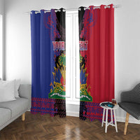 Personalised Haitian Heritage Month Window Curtain Citadelle Laferriere Dashiki Pattern