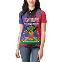 Personalised Haitian Heritage Month Women Polo Shirt Citadelle Laferriere Dashiki Pattern
