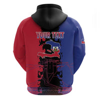 Personalised Haitian Heritage Month Zip Hoodie Citadelle Laferriere Dashiki Pattern