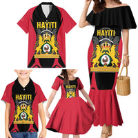 Personalised Empire dHayiti 1804–1806 Family Matching Mermaid Dress and Hawaiian Shirt Coat Of Arms Flag Style