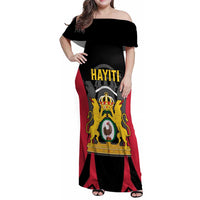 Personalised Empire dHayiti 1804–1806 Family Matching Off Shoulder Maxi Dress and Hawaiian Shirt Coat Of Arms Flag Style