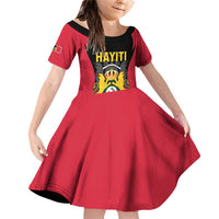 Personalised Empire dHayiti 1804–1806 Family Matching Off Shoulder Short Dress and Hawaiian Shirt Coat Of Arms Flag Style