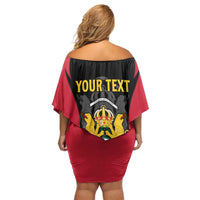 Personalised Empire dHayiti 1804–1806 Family Matching Off Shoulder Short Dress and Hawaiian Shirt Coat Of Arms Flag Style