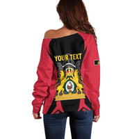 Personalised Empire dHayiti 1804–1806 Off Shoulder Sweater Coat Of Arms Flag Style