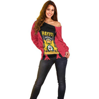 Personalised Empire dHayiti 1804–1806 Off Shoulder Sweater Coat Of Arms Flag Style