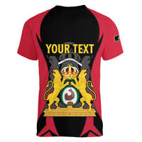 Personalised Empire dHayiti 1804–1806 Women V-Neck T-Shirt Coat Of Arms Flag Style