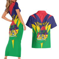 Personalised Mauritius Couples Matching Short Sleeve Bodycon Dress and Hawaiian Shirt Stella Clavisque Maris Indici