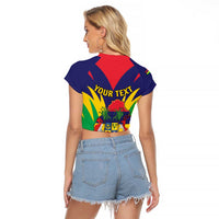 Personalised Mauritius Raglan Cropped T Shirt Stella Clavisque Maris Indici