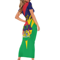 Personalised Mauritius Short Sleeve Bodycon Dress Stella Clavisque Maris Indici