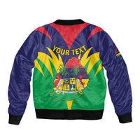 Personalised Mauritius Sleeve Zip Bomber Jacket Stella Clavisque Maris Indici