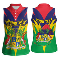 Personalised Mauritius Women Sleeveless Polo Shirt Stella Clavisque Maris Indici
