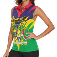 Personalised Mauritius Women Sleeveless Polo Shirt Stella Clavisque Maris Indici