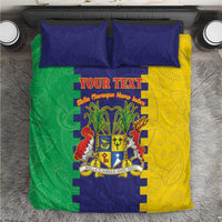 Personalised Mauritius Bedding Set Coat Of Arms Mix Paisley Pattern