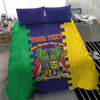 Personalised Mauritius Bedding Set Coat Of Arms Mix Paisley Pattern