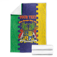 Personalised Mauritius Blanket Coat Of Arms Mix Paisley Pattern