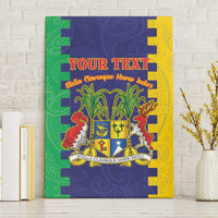 Personalised Mauritius Canvas Wall Art Coat Of Arms Mix Paisley Pattern