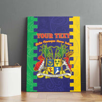 Personalised Mauritius Canvas Wall Art Coat Of Arms Mix Paisley Pattern