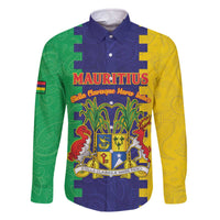 Personalised Mauritius Family Matching Off The Shoulder Long Sleeve Dress and Hawaiian Shirt Coat Of Arms Mix Paisley Pattern