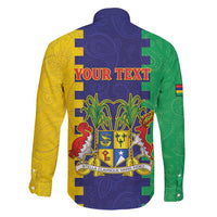 Personalised Mauritius Family Matching Puletasi and Hawaiian Shirt Coat Of Arms Mix Paisley Pattern