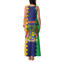 Personalised Mauritius Family Matching Tank Maxi Dress and Hawaiian Shirt Coat Of Arms Mix Paisley Pattern