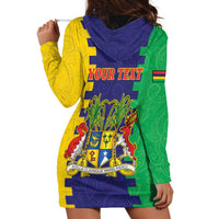 Personalised Mauritius Hoodie Dress Coat Of Arms Mix Paisley Pattern