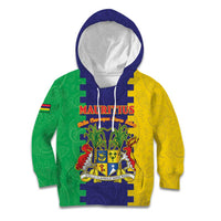 Personalised Mauritius Kid Hoodie Coat Of Arms Mix Paisley Pattern